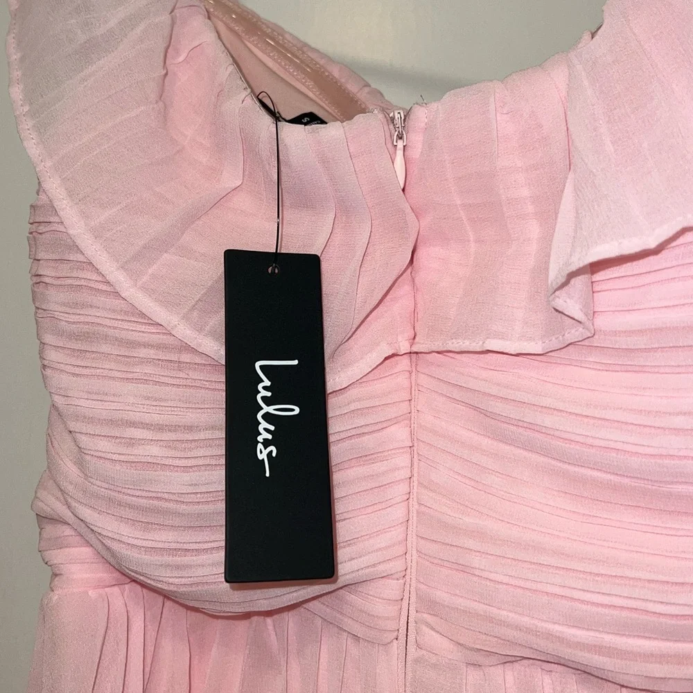 Pink Lulus Ruffled Dress - Picture 6 of 7